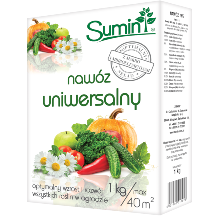 SUMIN NAWÓZ UNIWERSALNY 1 kg OPTYMALNY SKŁAD