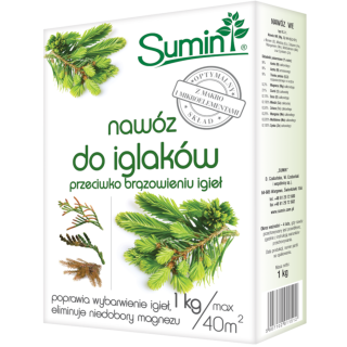 SUMIN NAWÓZ DO IGLAKÓW PRZECIWKO BRĄZOWIENIU IGIEŁ 1 kg OPTYMALNY SKŁAD