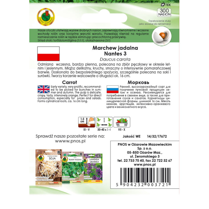 MARCHEW JADALNA NANTES 3  300z OTOCZKA