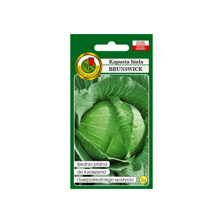 KAPUSTA GŁOWIASTA BIAŁA BRUNSWICK 2g,.