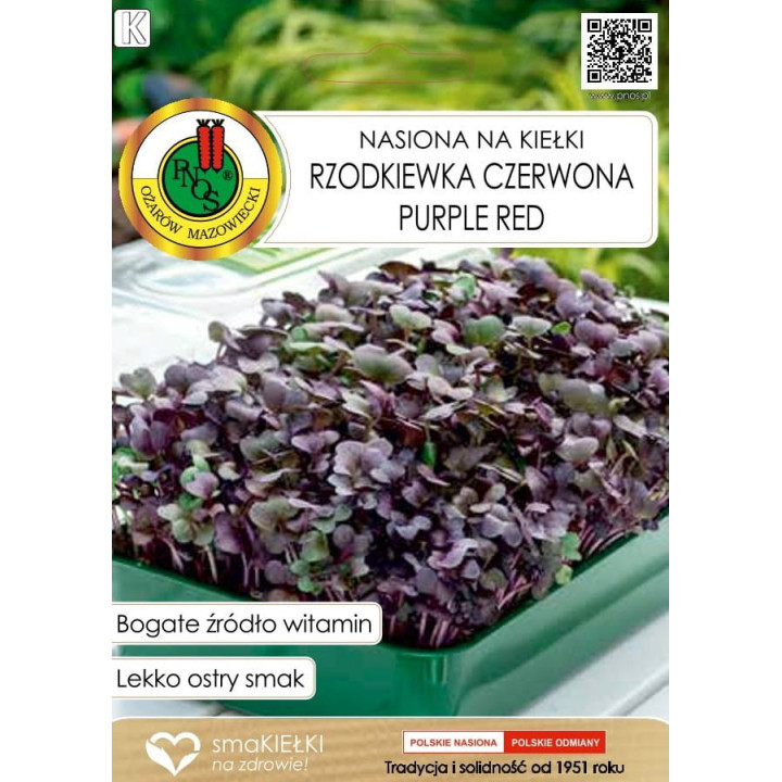 NASIONA NA KIEŁKI RZODKIEWKA CZERWONA PURPLE RED 5g