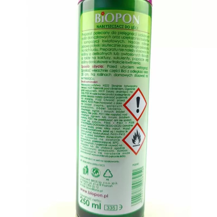 BIOPON NABŁYSZCZACZ DO LIŚCI 250ML