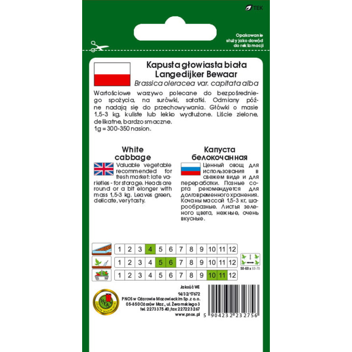 Kapusta biała Langedijker Bewaar