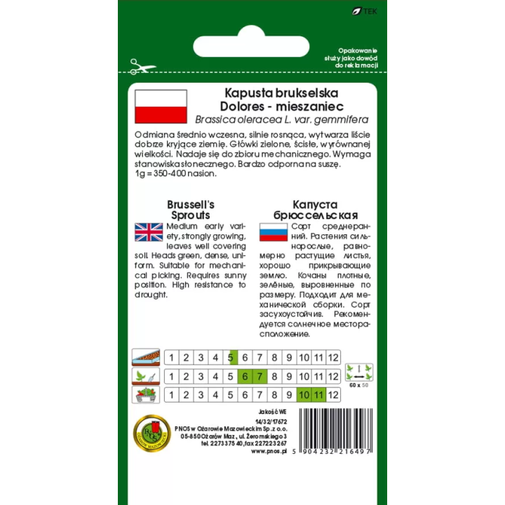 KAPUSTA BRUKSELSKA DOLORES F1 0,5g