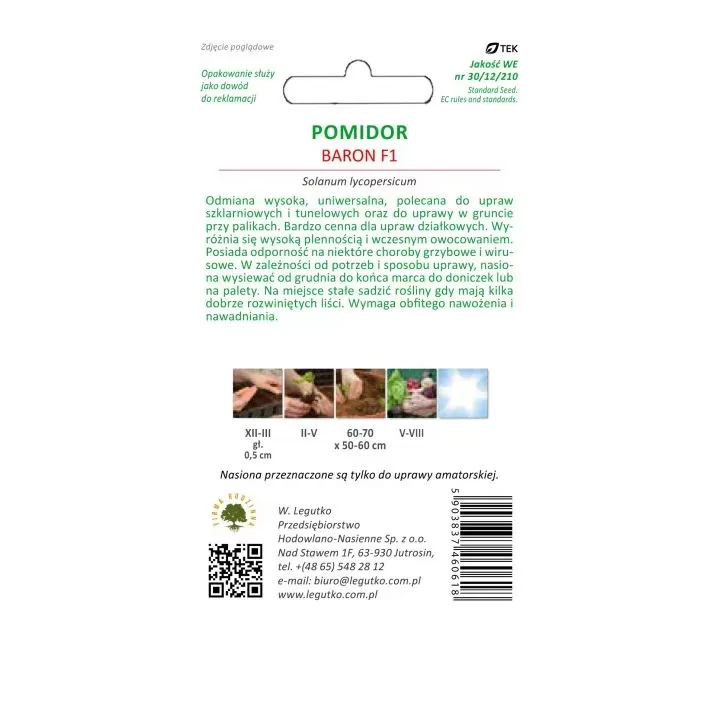 POMIDOR SZKLARNIOWY BARON F1 0,1g LEGUTKO