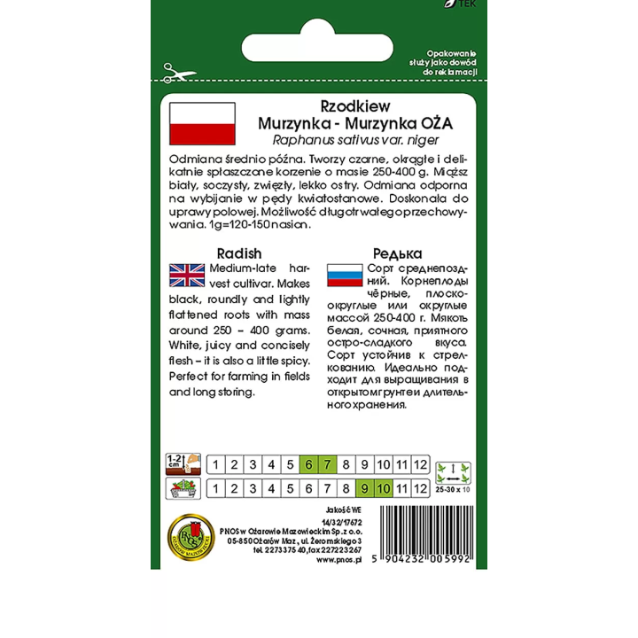 RZODKIEW MURZYNKA-MURZYNKA OŻA 5g,.
