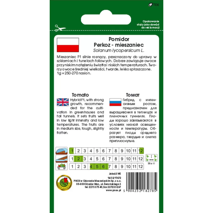 POMIDOR POD OSŁONY PERKOZ  F1 0,1g
