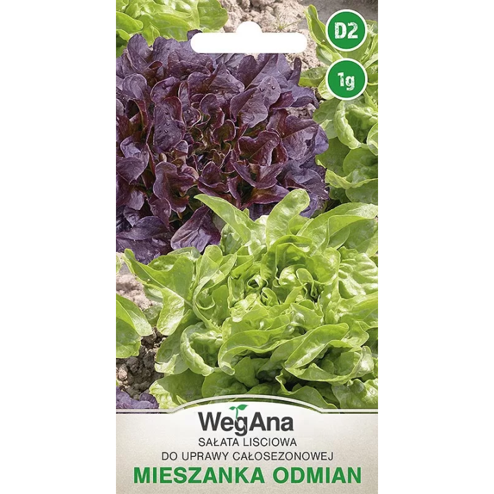 Sałata - liściowa do całosezonowej uprawy mieszanka odmian 1g
