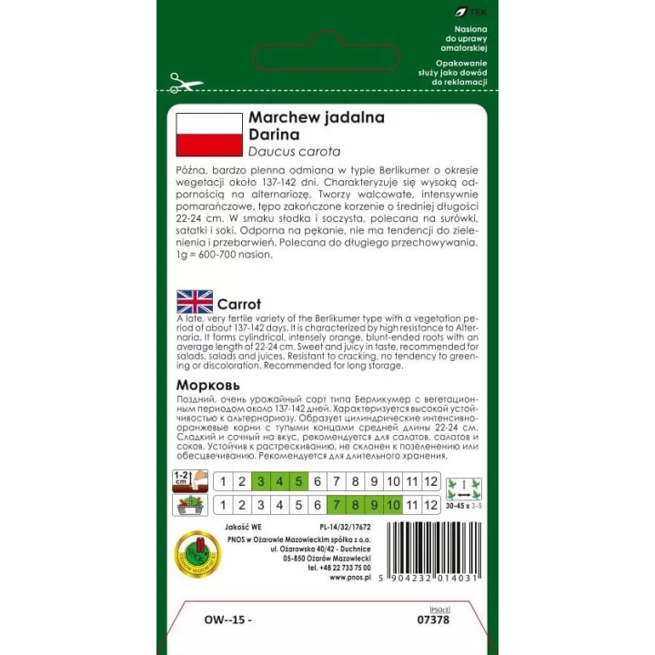 MARCHEW JADALNA DARINA 5g