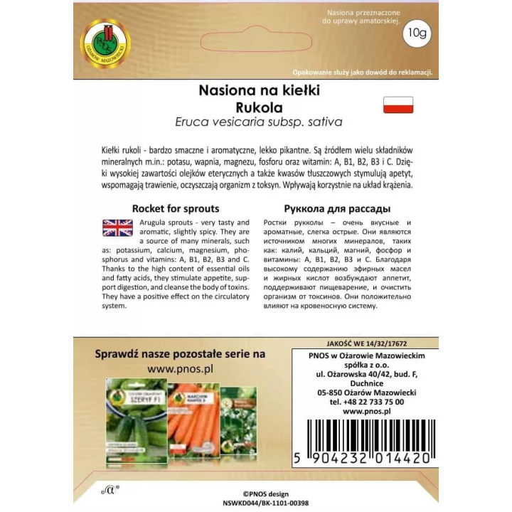 NASIONA NA KIEŁKI RUKOLA 10g