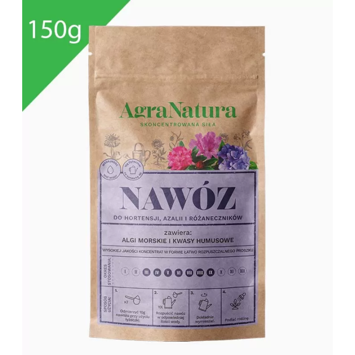 NAWÓZ DO HORTENSJI, AZALII I RÓŻANECZNIKÓW 150g AGRA NATURA
