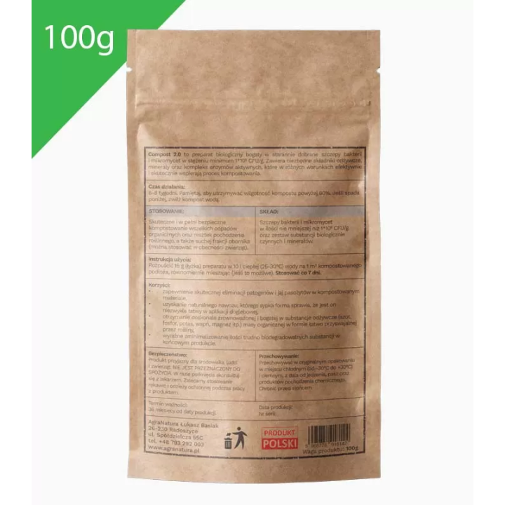 COMPOST 2.0 100g bakterie do kompostownika AGRA NATURA