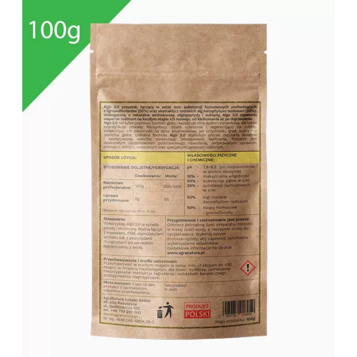 ALGO 2.0 100g algi morskie z kwasami humusowymi AGRA NATURA