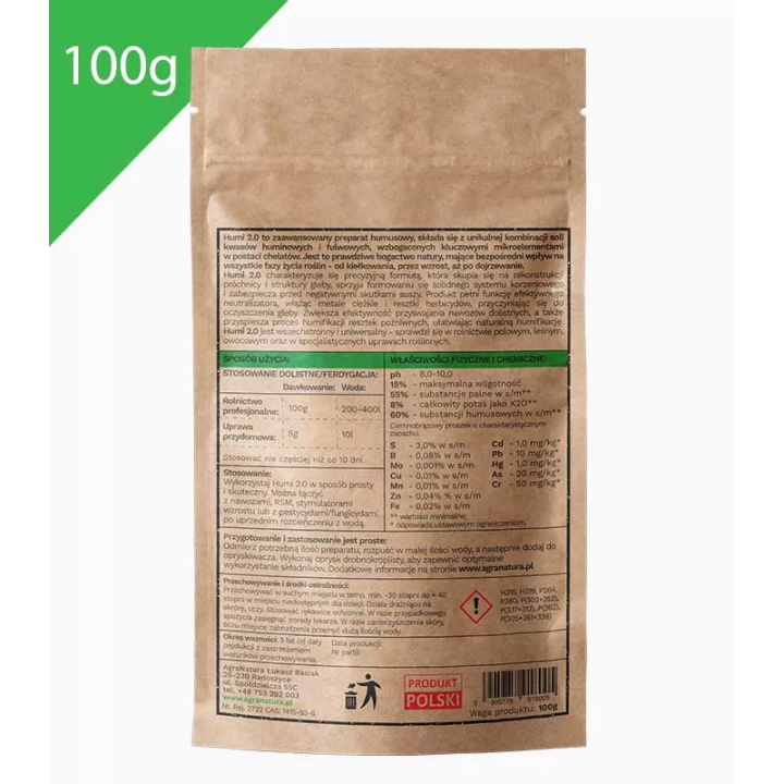 HUMI 2.0 100g kwasy humusowe AGRA NATURA