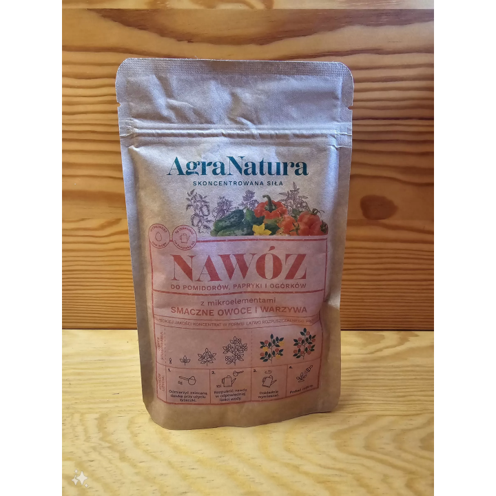 NAWÓZ "SMACZNE OWOCE I WARZYWA" 100g DO POMIDORÓW, OGÓRKÓW I PAPRYKI AGRA NATURA