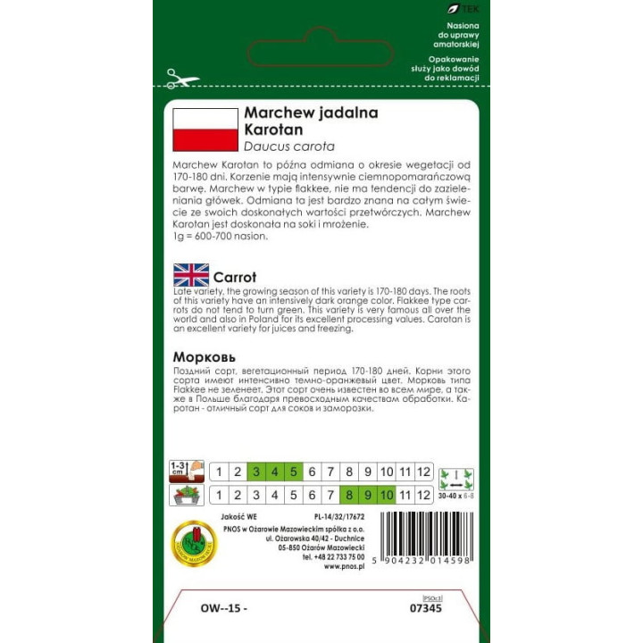 MARCHEW JADALNA KAROTAN 5g