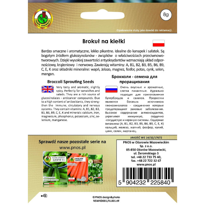 NASIONA NA KIEŁKI BROKUŁ 8g,.