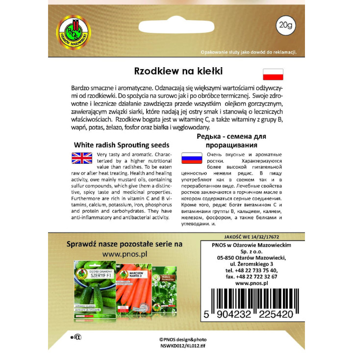 NASIONA NA KIEŁKI RZODKIEW 20g