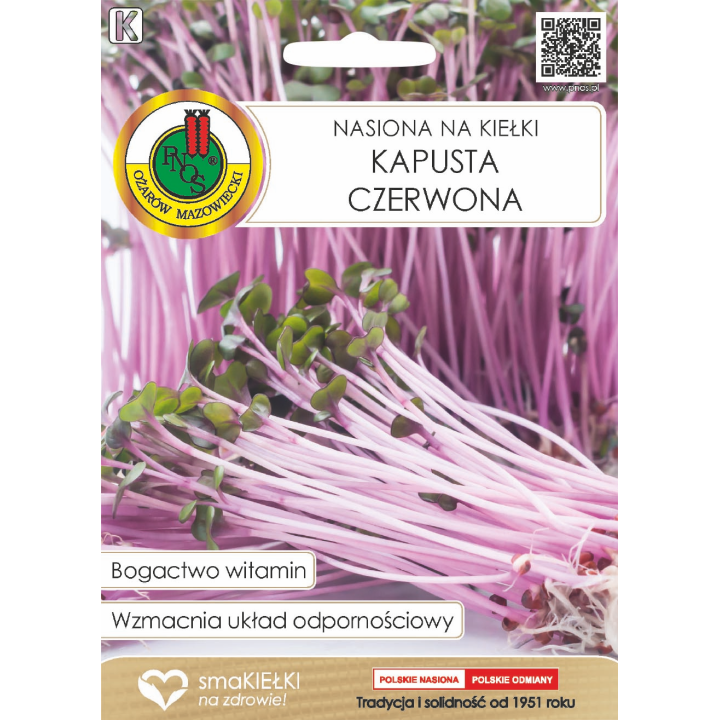 NASIONA NA KIEŁKI KAPUSTA CZERWONA 8g