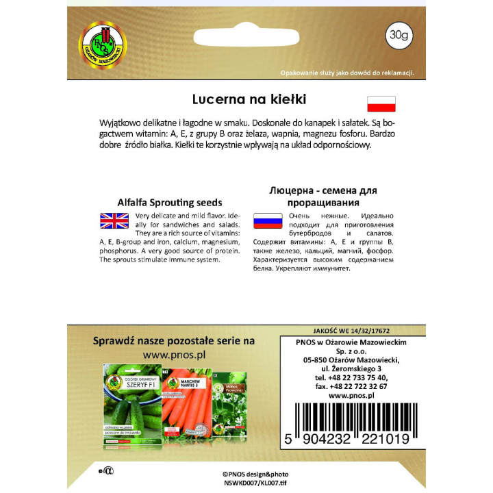 NASIONA NA KIEŁKI LUCERNA 30g