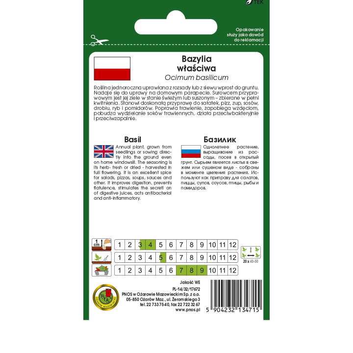 BAZYLIA WŁAŚCIWA ZIELONA GENOVESE 1g