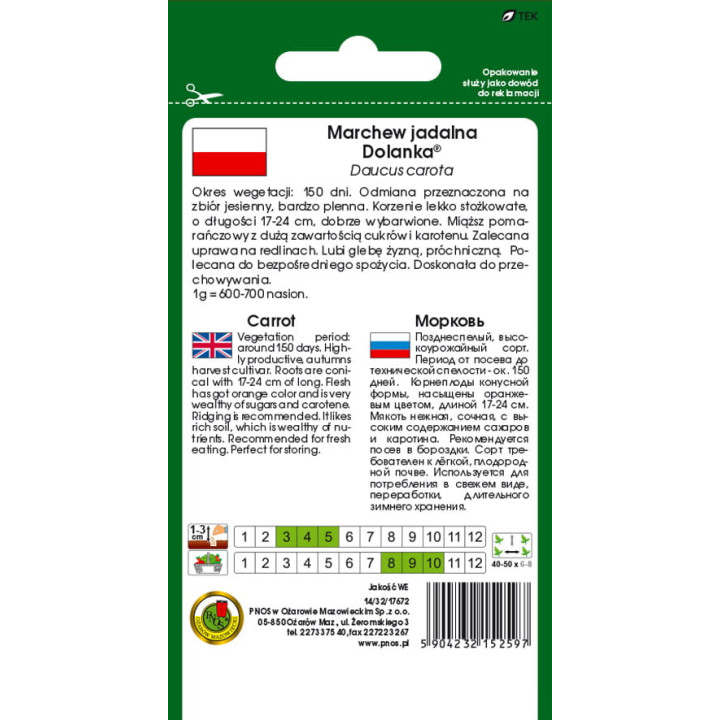 MARCHEW JADALNA DOLANKA OŻAROWSKA 5g