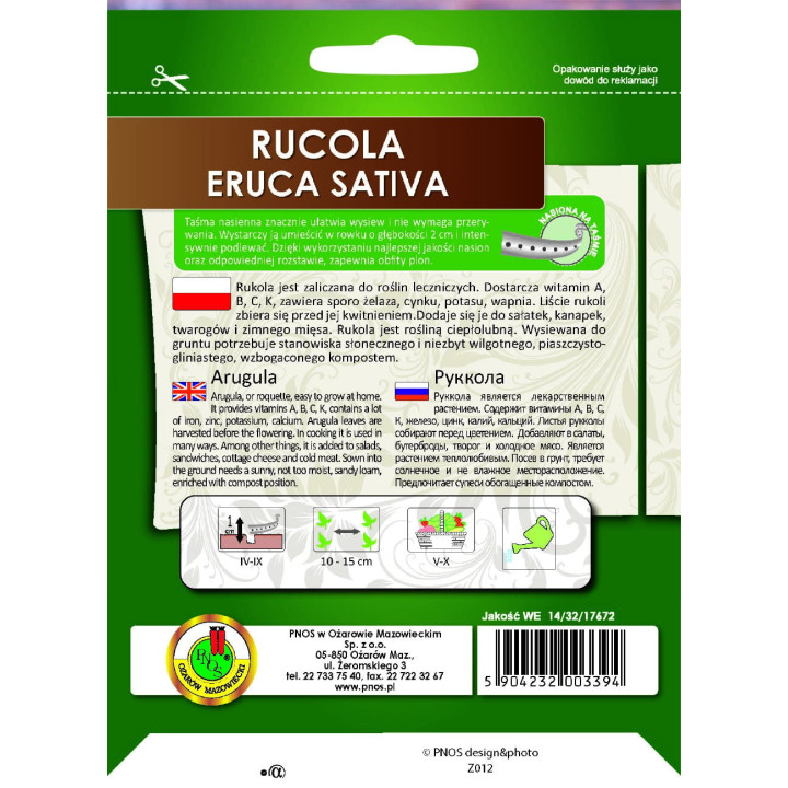 RUCOLA ERUCA SATIVA 6m