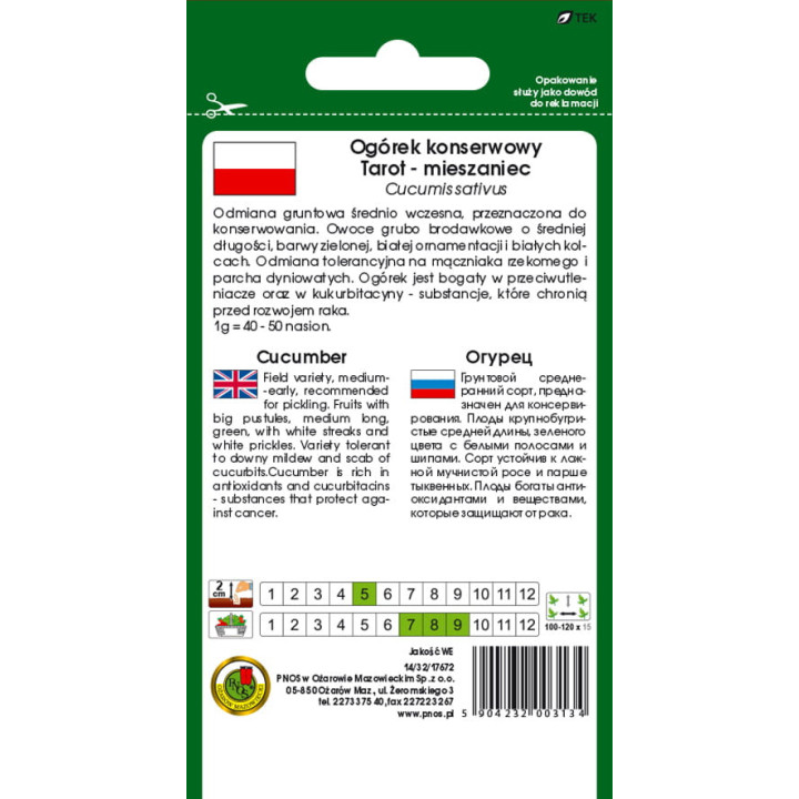 OGÓREK GRUNTOWY TAROT F1 5g