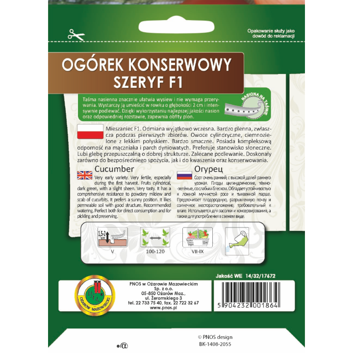 OGÓREK GRUNTOWY SZERYF F1 6m