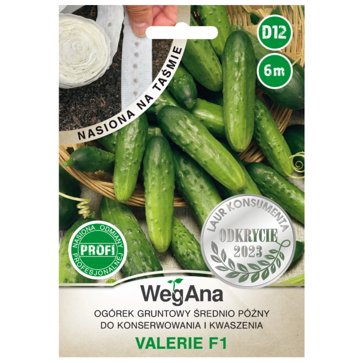 Ogórek gruntowy, wczesny Valerie F1 6m na taśmie